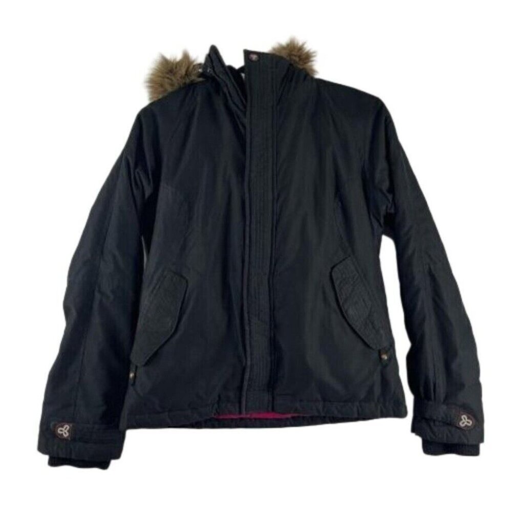 Aritzia Black Ski & Snow Jacket with Fur Trim